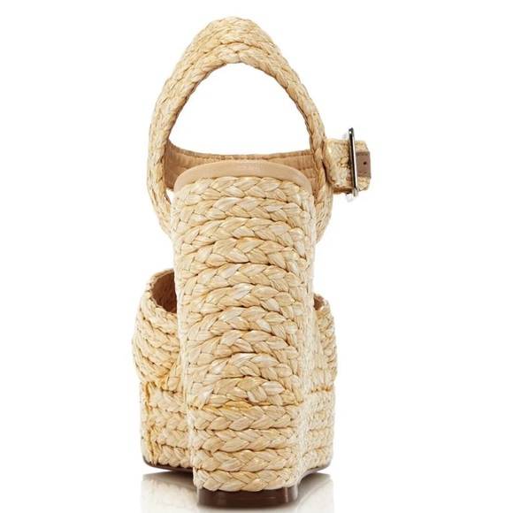 AQUA Natural Raffia Straw Sandal Platforms - Picture 4 of 8